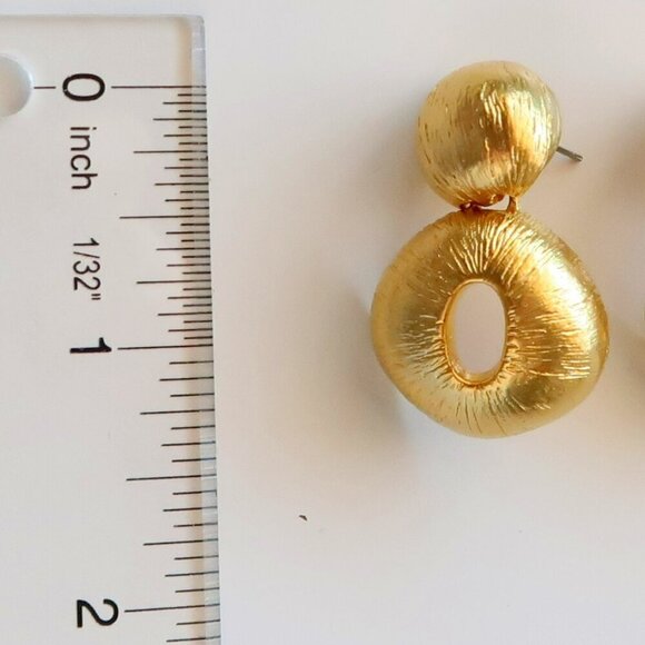 Bundle 3 Pairs Vintage Gold Silver Dangle Stud Clip-on Amber Coin Earrings S M L - Picture 4 of 12